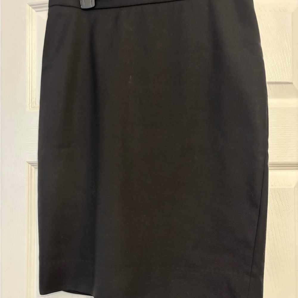 J. Crew Classic Wool Black Pencil Skirt